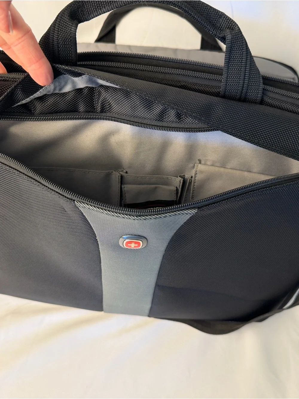 SwissGear Black and Gray Laptop Briefcase with Shoulder Strap